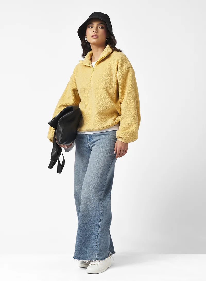 Ginger Basics Cozy Zip Up Borg Jumper