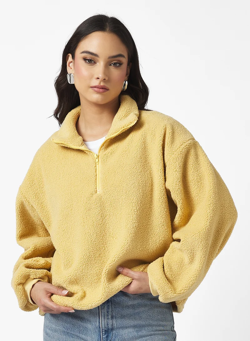 Ginger Basics Cozy Zip Up Borg Jumper