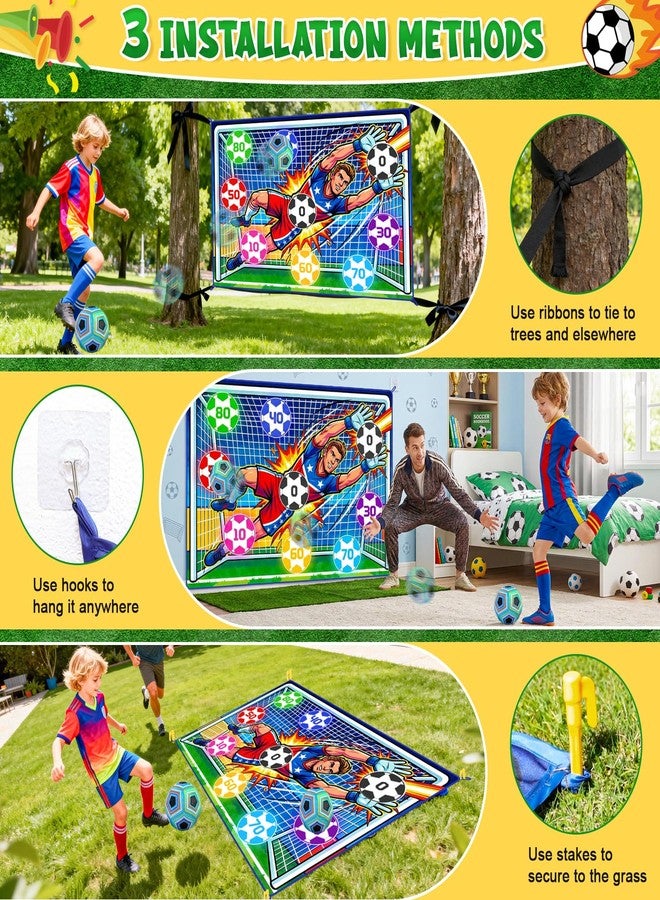 OMKSIH Soccer Ball Game Set for Kids Sticky Flannel Target with 2 Balls, Indoor Outdoor Backyard Shooting Toss Game, Sticky Soccer Ball Game Sports Toys Gift for Boys Girls 3-5 6-8 8-12 Year Old - Image 4