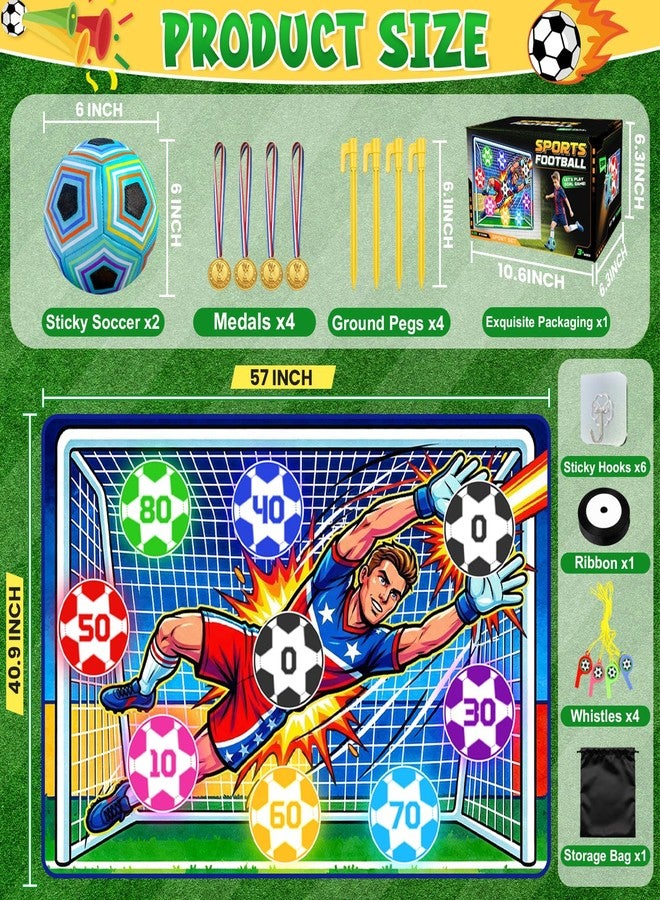 OMKSIH Soccer Ball Game Set for Kids Sticky Flannel Target with 2 Balls, Indoor Outdoor Backyard Shooting Toss Game, Sticky Soccer Ball Game Sports Toys Gift for Boys Girls 3-5 6-8 8-12 Year Old - Image 2