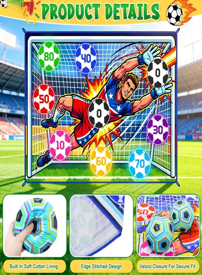 OMKSIH Soccer Ball Game Set for Kids Sticky Flannel Target with 2 Balls, Indoor Outdoor Backyard Shooting Toss Game, Sticky Soccer Ball Game Sports Toys Gift for Boys Girls 3-5 6-8 8-12 Year Old - Image 3