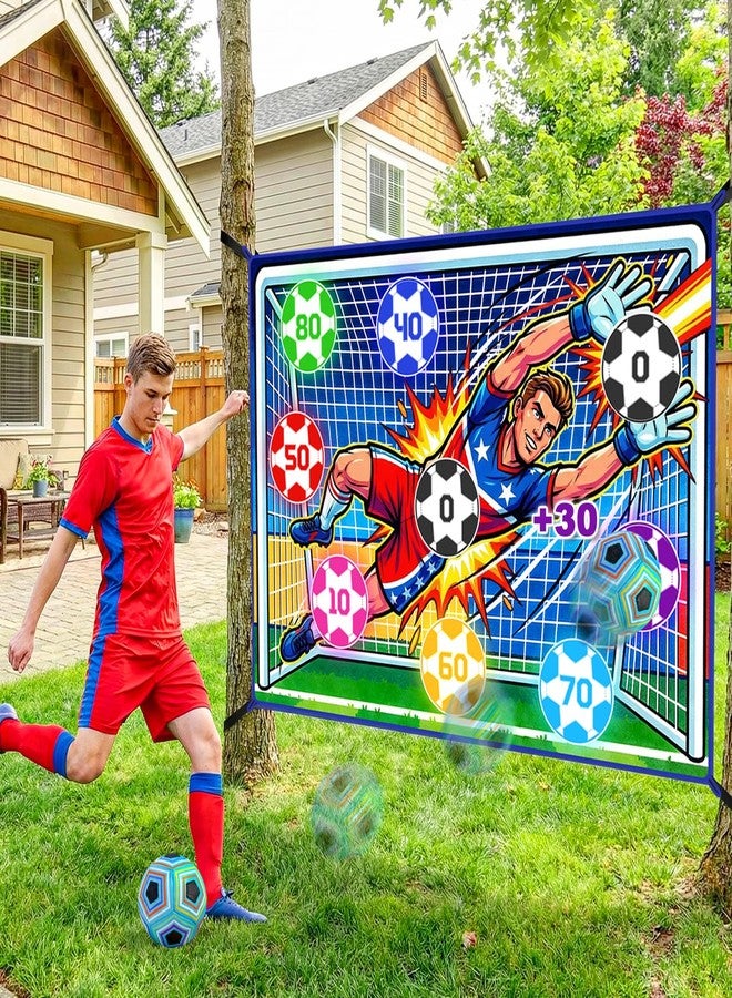 OMKSIH Soccer Ball Game Set for Kids Sticky Flannel Target with 2 Balls, Indoor Outdoor Backyard Shooting Toss Game, Sticky Soccer Ball Game Sports Toys Gift for Boys Girls 3-5 6-8 8-12 Year Old - Image 5