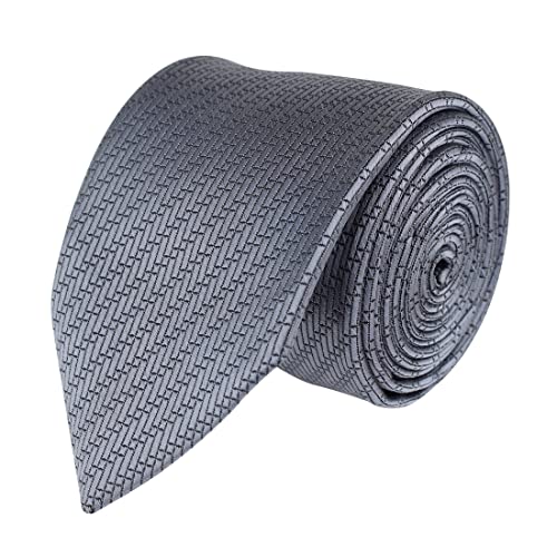 Kovove Kavove The Energise Self Pattern silver Necktie For Men - Image 1