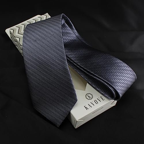 Kovove Kavove The Energise Self Pattern silver Necktie For Men - Image 2