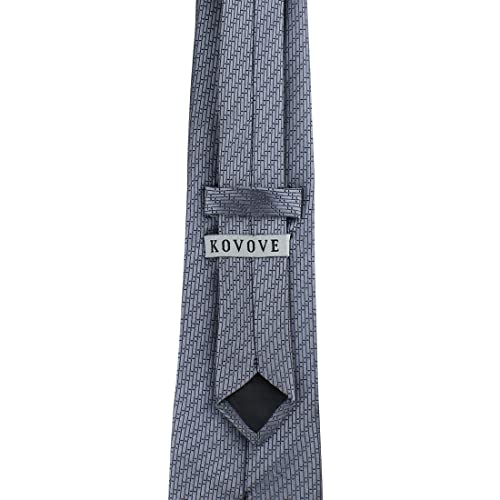 Kovove Kavove The Energise Self Pattern silver Necktie For Men - Image 5