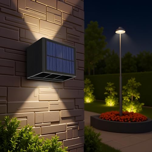 Homehop Solar Light Outdoor Garden Waterproof Adjustable Up and Down Solar Fence Lights, LED Decorative Lamp for Home Wall, Balcony, Yard, Porch, and Patio - Image 2