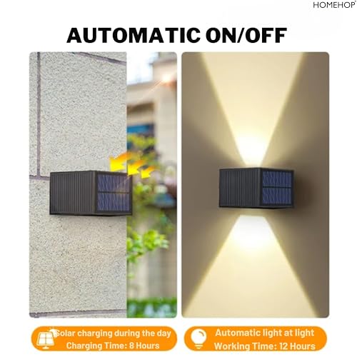 Homehop Solar Light Outdoor Garden Waterproof Adjustable Up and Down Solar Fence Lights, LED Decorative Lamp for Home Wall, Balcony, Yard, Porch, and Patio - Image 5