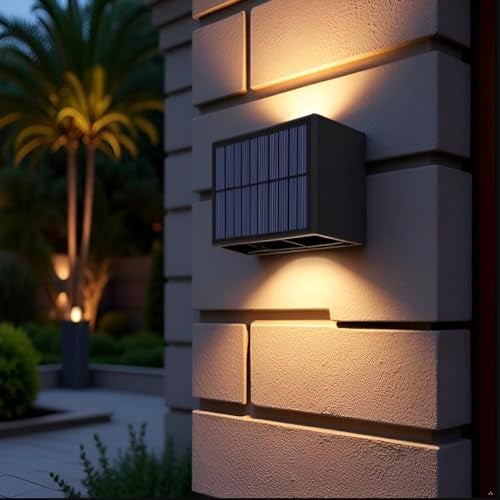 Homehop Solar Light Outdoor Garden Waterproof Adjustable Up and Down Solar Fence Lights, LED Decorative Lamp for Home Wall, Balcony, Yard, Porch, and Patio - Image 1