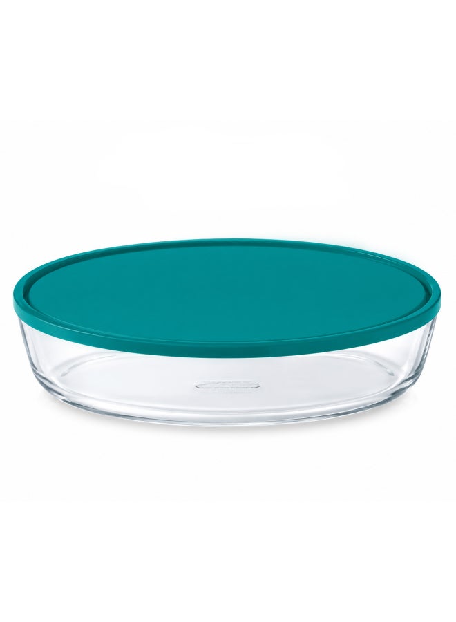 بيريكس Pyrex Cook&Store XL Oval Roaster 3L with Lid, Borosilicate Glass Baking Dish, Oven, Microwave, Freezer & Dishwasher Safe, Food Storage and Roasting Dish - Image 1