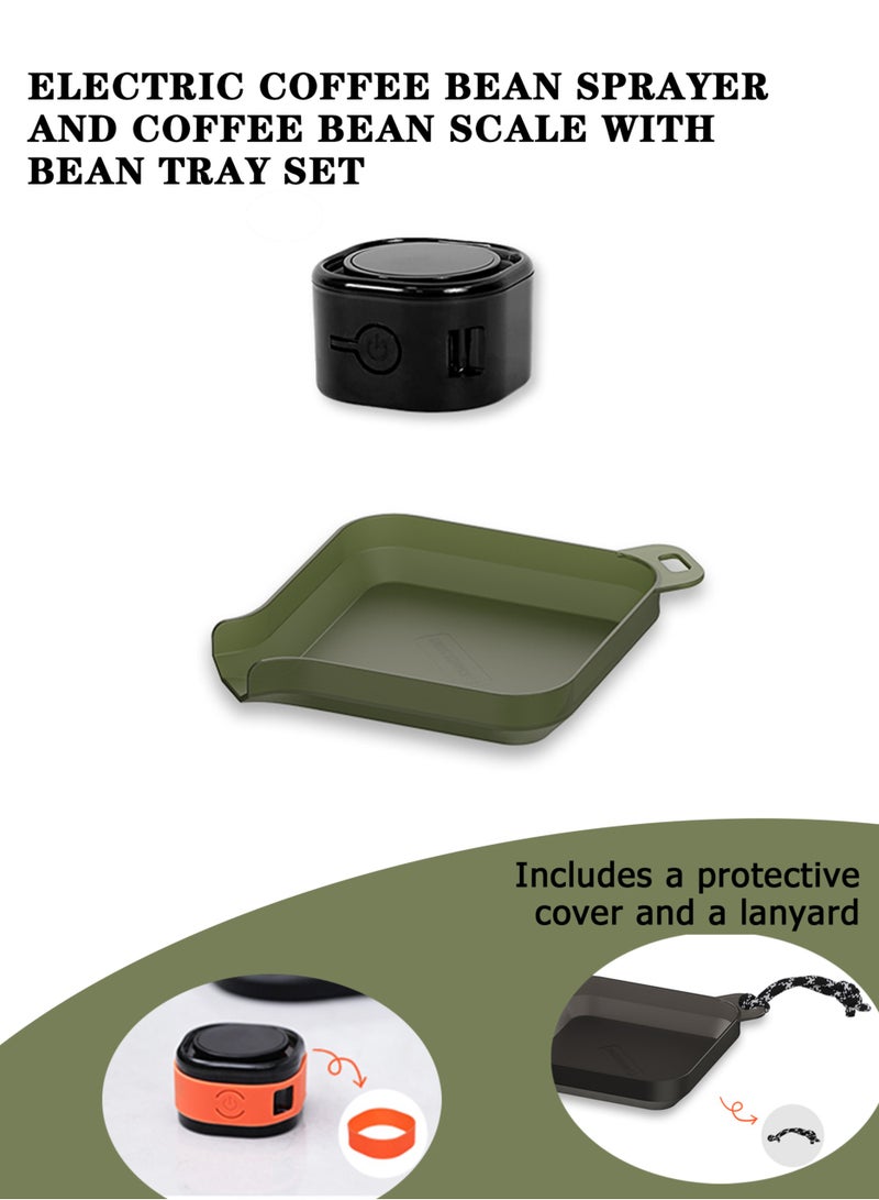 YIXUAN Electric Coffee Bean Sprayer and Bean Tray Set – Includes USB Charger, Protective Cover, and Lanyard - Image 1