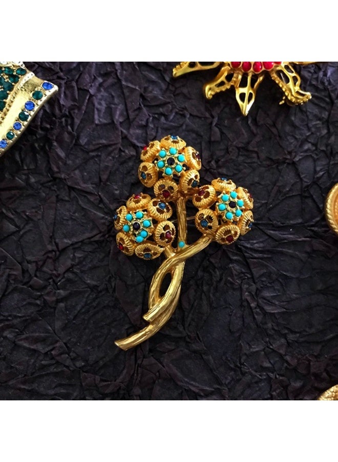 KUYING Vintage Light Luxury Baroque Brooch 