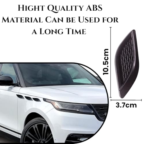 DETACHI Car Fender Trim Decorative Intake Universal Auto Air Flow Bumper Side Vent Decal Scoop Hood Spolier Door Carbon Fiber ABS Exterior Glossy Black for Most Cars (PACK OF 4 Pcs) - Image 4