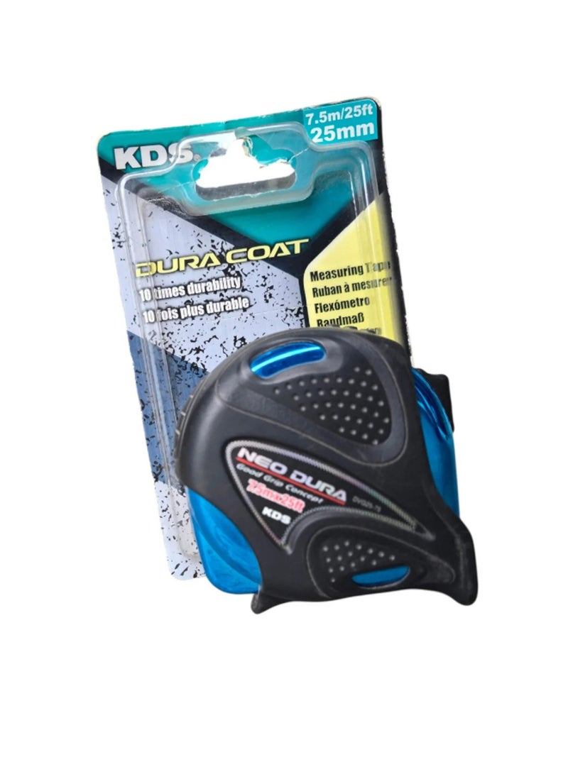 كي دي اس DVG25-75MEB Measuring Tape شريط قياس DVG25-75MEB بطول 7.5 متر / 25 قدم، مقياس مزدوج الجوانب، نظام قفل مزدوج، مقبض مطاطي مانع للانزلاق، شريط قياس احترافي شديد التحمل - Image 5