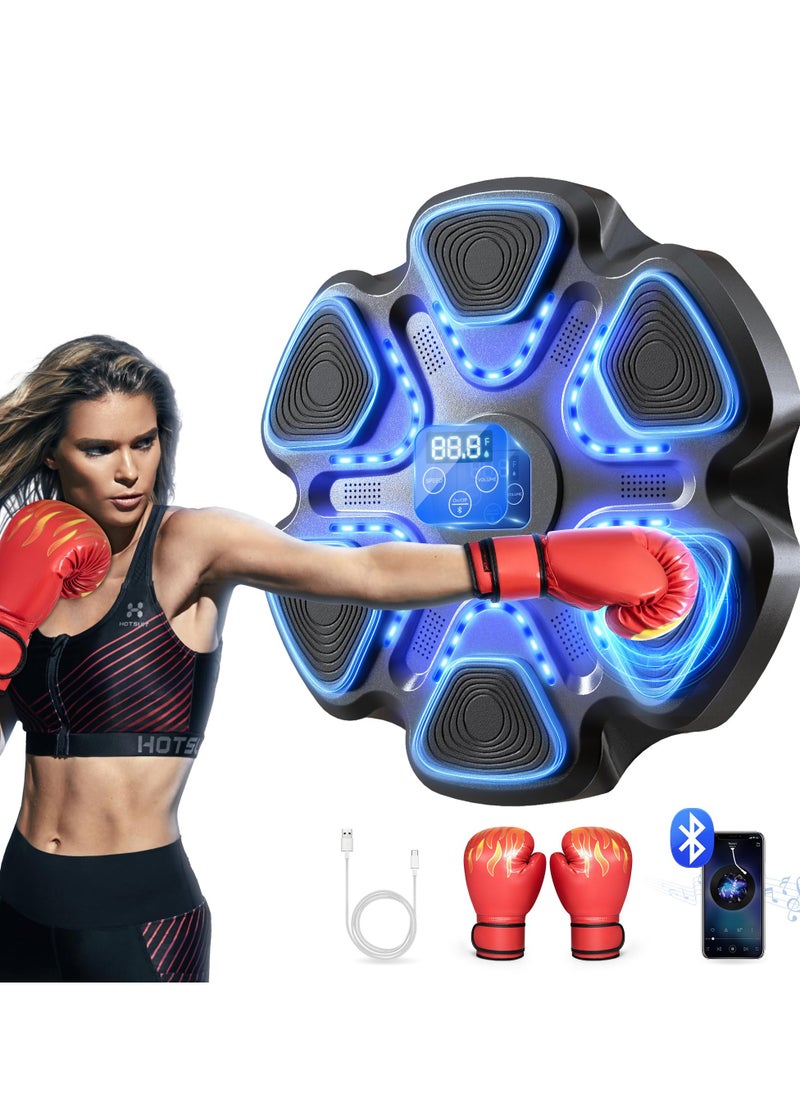 XiuWoo Music Boxing Machine with Gloves for Adults Boxing Machine Wall Mounted Music, Smart Bluetooth Boxing Equipment for Home and Gym, Training Machine with Electronic Wall Mounted  - Image 1