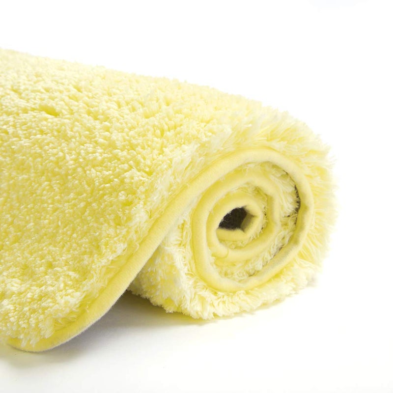 Suchtale Large Extra Soft and Absorbent Shaggy Bath Mat 24 x 40 Yellow Machine Washable Microfiber Non Slip Bath Mat for Bathroom Floor