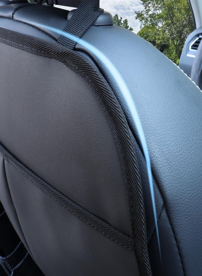 pefirst Car Backseat Organizer for Kids, Car Back Seat Storage Bag With 3 Pockets, 2 Drinks Holders, Water Resistant, Kids Toy Storage Kick Mat Back Seat Protector for Toddlers (Black 1-Pack) - Image 4