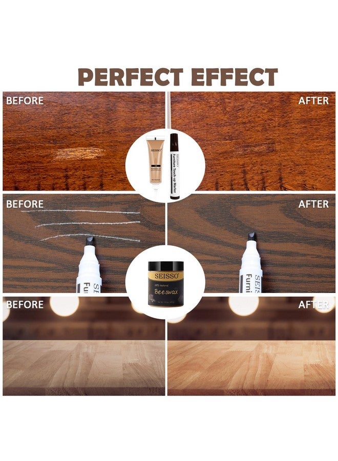 سيسو مجموعة إصلاح الأثاث الخشبي من SEISSO، 12 لونًا من حشو الخشب، معجون الخشب مع شمع العسل، أقلام تلوين الأثاث مع أقلام تلوين خشبية، مجموعة إصلاح الأرضيات الخشبية للبقع والخدوش والشقوق والثقوب - Image 4