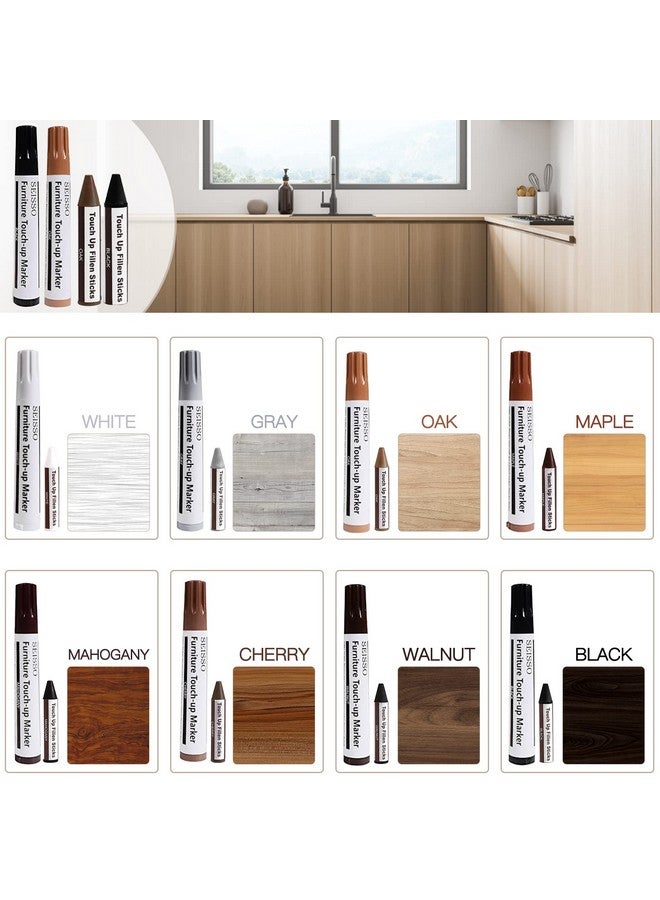 سيسو مجموعة إصلاح الأثاث الخشبي من SEISSO، 12 لونًا من حشو الخشب، معجون الخشب مع شمع العسل، أقلام تلوين الأثاث مع أقلام تلوين خشبية، مجموعة إصلاح الأرضيات الخشبية للبقع والخدوش والشقوق والثقوب - Image 5