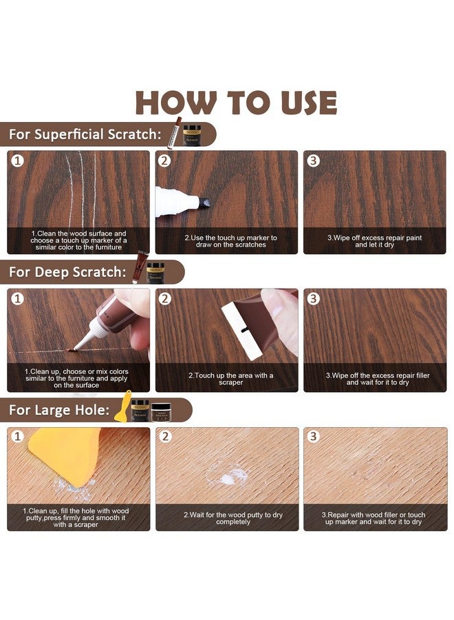 سيسو مجموعة إصلاح الأثاث الخشبي من SEISSO، 12 لونًا من حشو الخشب، معجون الخشب مع شمع العسل، أقلام تلوين الأثاث مع أقلام تلوين خشبية، مجموعة إصلاح الأرضيات الخشبية للبقع والخدوش والشقوق والثقوب - Image 3