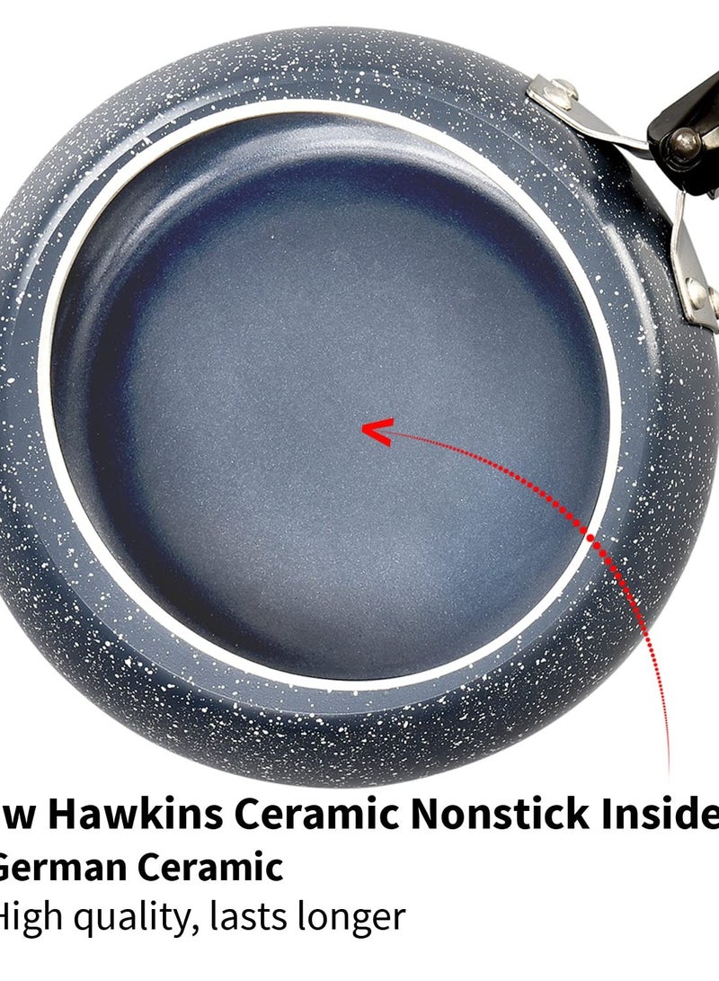 Hawkins Hawkins 3 Litre Ceramic Nonstick Pressure Cooker, Induction Inner Lid Cooker, Granite Contura shaped Cooker, Best Cooker, Blue (ICC30)  - Image 2