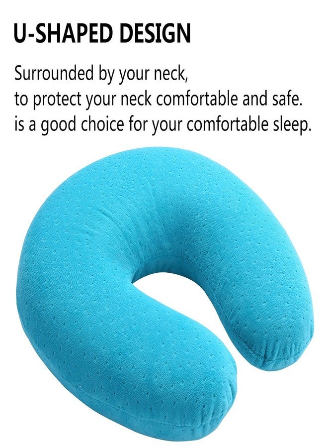 Mr.Ho U Shaped Memory Foam Pillow Neck Head Cushion Pillow Support Rest Outdoors Car Office Home Travel Pillow Cushion (Blue) - Image 4
