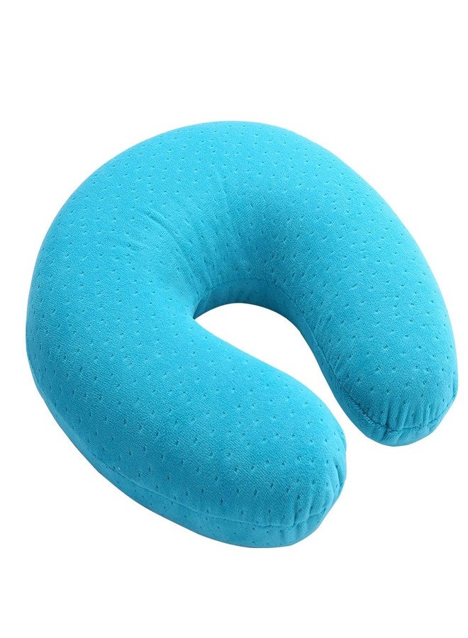 Mr.Ho U Shaped Memory Foam Pillow Neck Head Cushion Pillow Support Rest Outdoors Car Office Home Travel Pillow Cushion (Blue) - Image 1