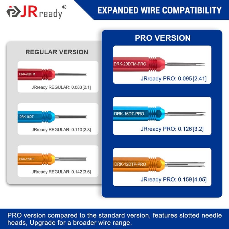 JRready طقم أدوات موصل JRready ST5257-PRO Deutsch لجهات الاتصال الصلبة/المطبوعة 4#8#16#12#20#، 6-22 AWG، مع أداة إزالة الدبوس البلاستيكية DRK-RT1 لأدوات تحرير موصلات Deutsch DT، DTM، DTP، DTV، HD - Image 2