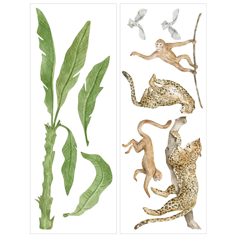 2 Sheets Vivid Animal-designed Wall Stickers Removable Decals Home Wall Decals - Image 1