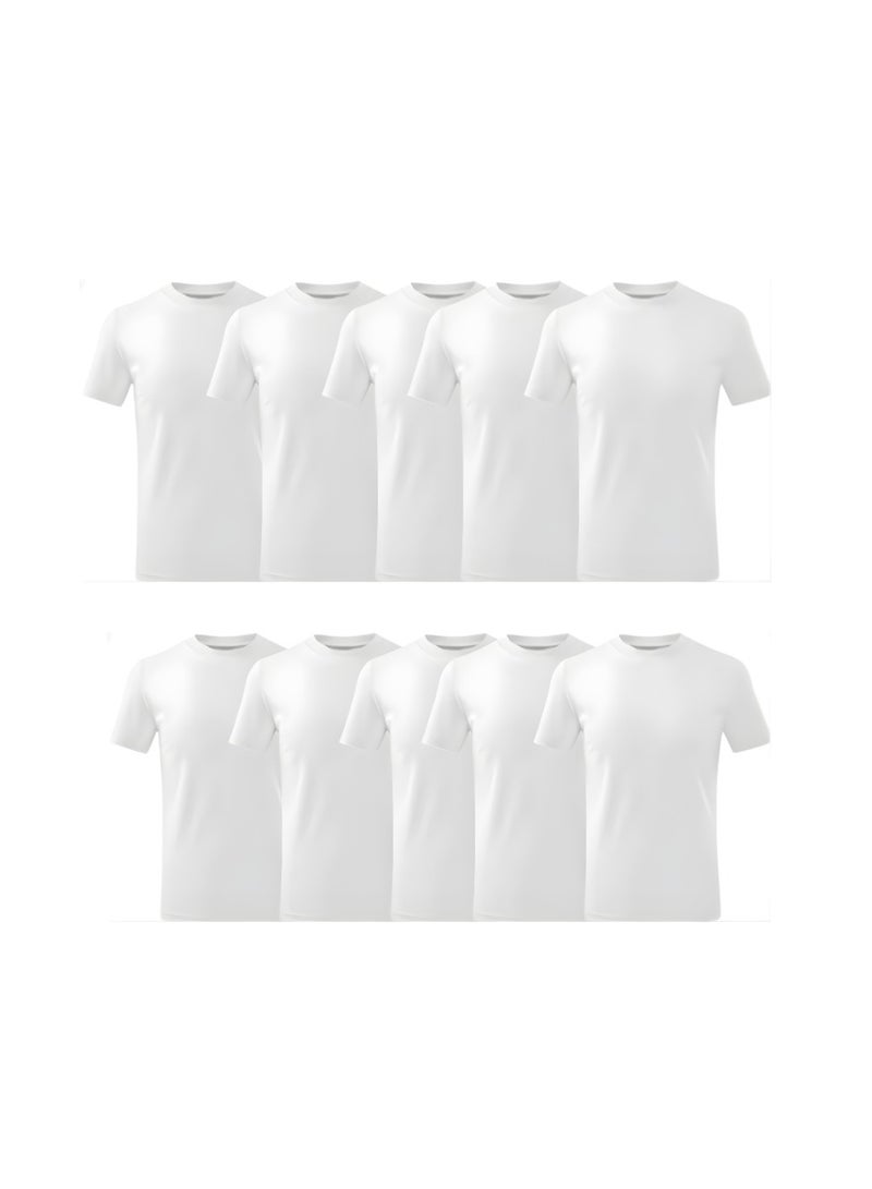 PRINTSHOP4ME 10 pcs Adult Round Neck Combed Men's T Shirt 190 GSM Pure Cotton Basic Colors - Image 1