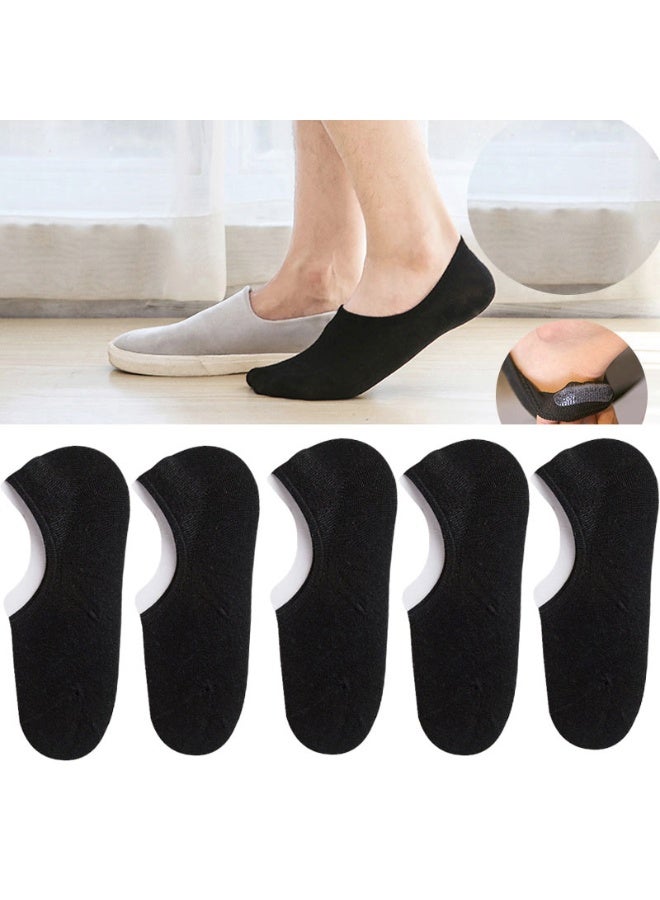 VIUAUAX 5 أزواج من الجوارب الرجالية الكاجوال الرجالية المانعة للظهور ذات القطع المنخفضة الرقيقة غير القابلة للانزلاق بطانات القواربجوارب رجالية رجالية للقوارب للرجال وجوارب الربيع والخريف والصيف المضادة للرائحة المنخفضة من السيليكون غير القابل للانزلاق. 5 أزواج من الجوارب الرجالية المانعة للظهور ذات القطع المنخفضة الرقيقة غير القابلة للانزلاق بطانات القوارب. - Image 1