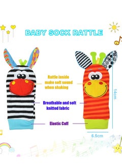 Daytoyz Baby Rattles Toy Socks and Wrist, Pack of 4 Foot Finder and Wrist Rattle Soft Development Toy Plush Toys Game for Newborn Girls and Boys Baby Gift 0-6 Months  - Image 5