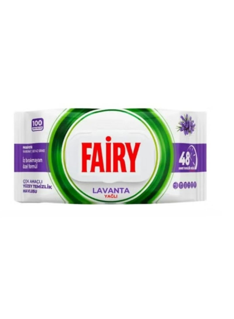 Fairy Flat Mop with Fairy 100 Cleaning Wipes Set, Floor Cleaning Mop with Refill Wipes, Multi-Surface Dust & Wet Cleaning System | Lavender | - Image 4