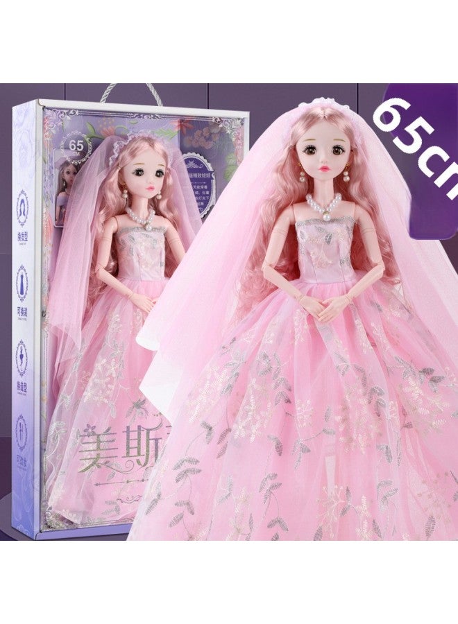 Tongle Barbie Doll Large Gift Box Suit 60cm Simulation Girl WEDDING PRINCESS Children's Toy Gift-Color:6501 Princess No. 9-Height:Smart Conversation + Smart Remote Control + Blink + Headdress + Necklace + Panoramic Gift Box - Image 1