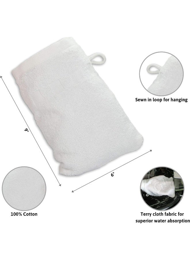 Made Easy Kit Bath Mitts  Pack of 6  6 x 9 European Style Washcloth with Loop Charcoal 6 x 9 inches - Image 4