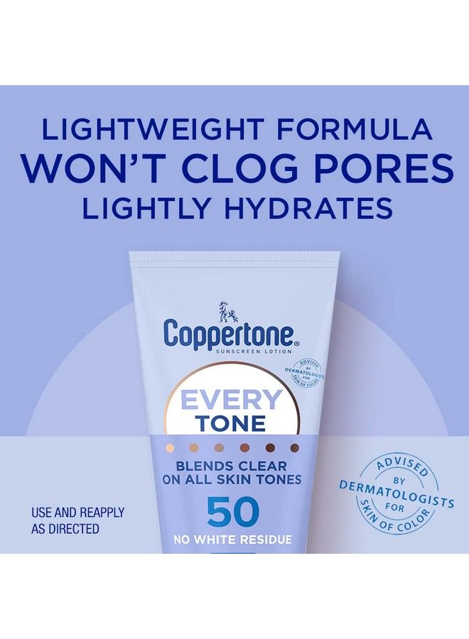 Coppertone Every Tone Spf 50 Sunscreen Lotion Body & Face Sunscreen Lotion 7 Fl Oz - Image 4