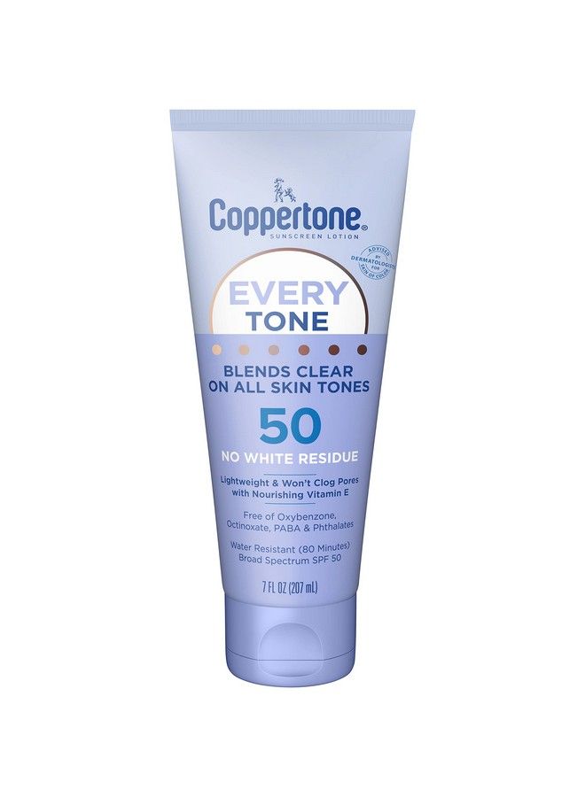 Coppertone Every Tone Spf 50 Sunscreen Lotion Body & Face Sunscreen Lotion 7 Fl Oz - Image 1