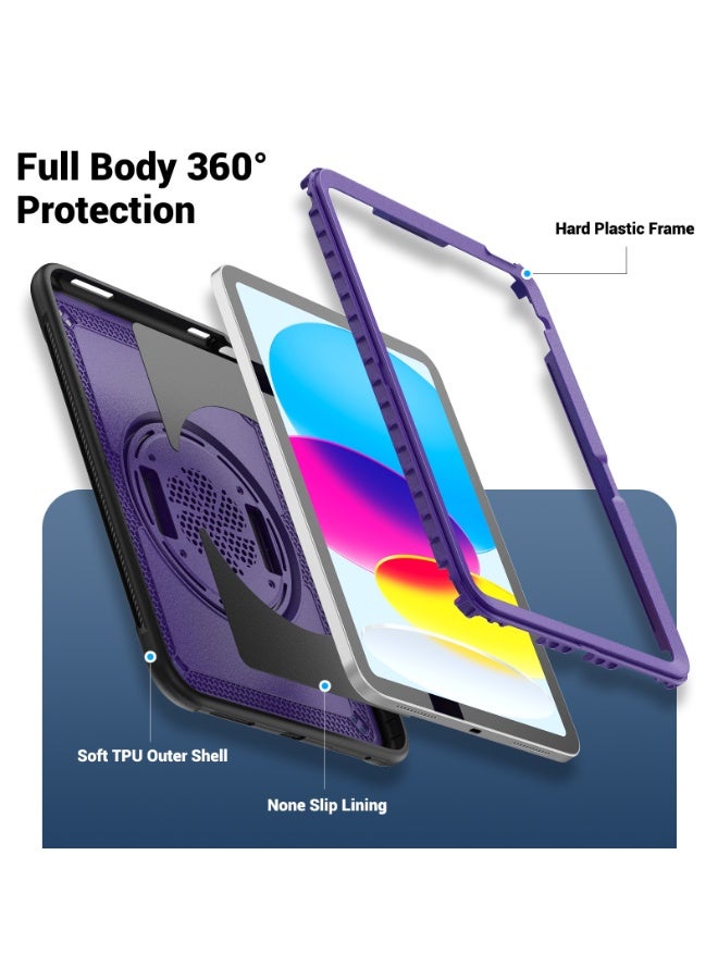 general Case for IPAD 11th (A16) 2025(A3354), Shockproof Robust Case with Screen Protector, Pen Holder, 360° Rotating Stand/Wrist Strap  Shoulder Strap - Image 3