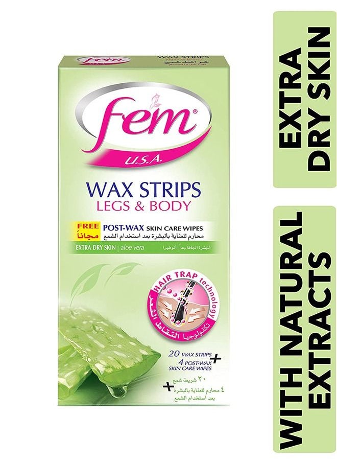 FEM USA Body Wax Strips | Enriched With Aloe Vera | For Dry Skin - 20 strips With Post-Wax Skin Wipes - pzsku/ZF0AC93C6AFCEAA3862C8Z/45/_/1679659072/d5ba5221-41df-4afb-bb9d-e96b89e60ead