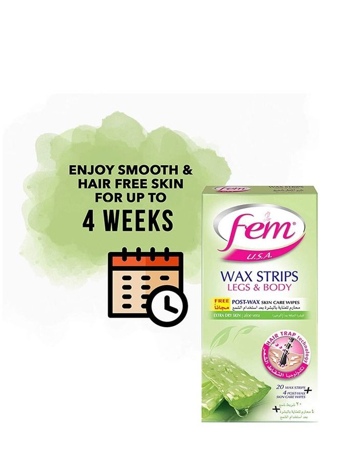 FEM USA Body Wax Strips | Enriched With Aloe Vera | For Dry Skin - 20 strips With Post-Wax Skin Wipes - pzsku/ZF0AC93C6AFCEAA3862C8Z/45/_/1679659075/dfa45c24-effc-47ae-b8ab-d9e206781a54