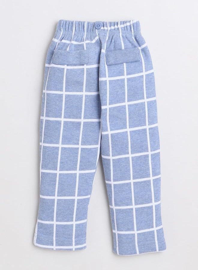 BUMZEE Sky Blue & White Boys Full Sleeves Shirt Pant Set With Suspender & Cap Age - 12-18 Months (Peb8582D-sbl.wht) - Image 5