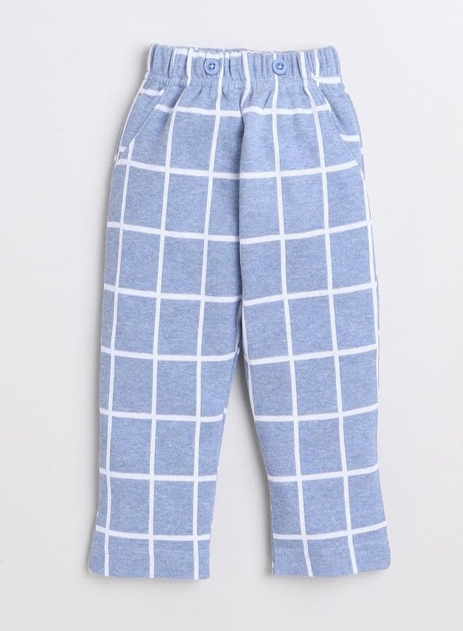 BUMZEE Sky Blue & White Boys Full Sleeves Shirt Pant Set With Suspender & Cap Age - 12-18 Months (Peb8582D-sbl.wht) - Image 4