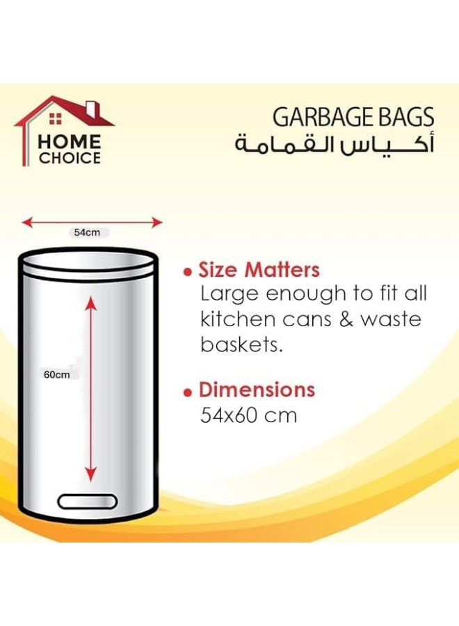 HOME CHOICE 10 Gallons, Pack of 20-Pieces, Size 54*60 cm, Drawstring Garbage Bags Rolls, Bio-Degradable, Bin Liners with Ribbon Neck Tie - Image 4