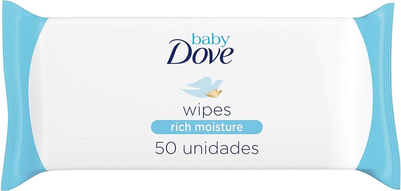 Baby Dove Rich Moisture Wipes - Pack of 50 Hypoallergenic and Alcohol-Free Wipes for Delicate Skin - Image 1