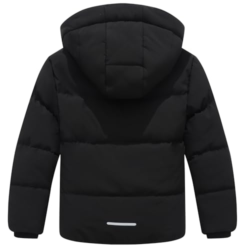 BYLESIN Kids Boy's Winter Waterproof Puffy Cotton Jacket Fleece Lined Lightweight Down Coat Thick Hooded Outdoor Coat - Image 2