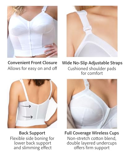 Exquisite Form womens Exquisite Form Fully Women's Front Close Longline Posture #5107530 Bra, Black, 38B US - Image 4