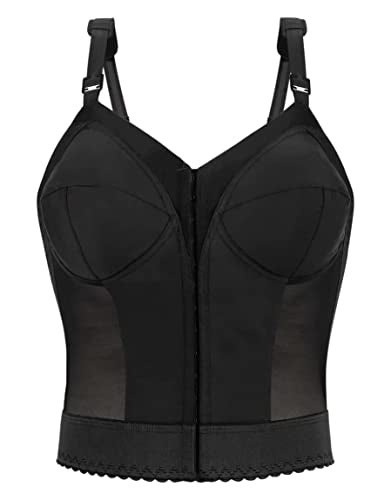 Exquisite Form womens Exquisite Form Fully Women's Front Close Longline Posture #5107530 Bra, Black, 38B US - Image 3