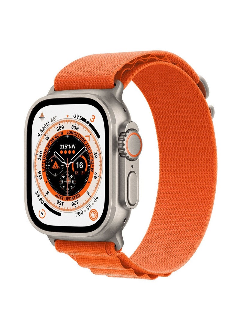 BC ULTRA Smart Watch Series 8 With A Full Screen Wireless Charging And Supports GPS With An Additional Bracelet Silver / Orange -  Size 49 mm / 2.05 Inch