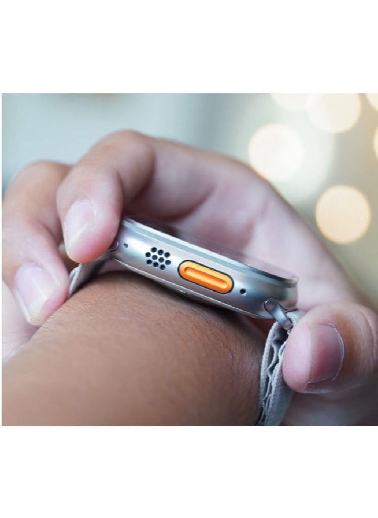 BC ULTRA Smart Watch Series 8 With A Full Screen Wireless Charging And Supports GPS With An Additional Bracelet Silver / Orange -  Size 49 mm / 2.05 Inch