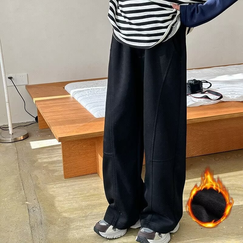 Girls' Pants Autumn Children'S Fleece-Lined Pants Loose Straight Pants Children'S Casual Pants Tide - Image 3