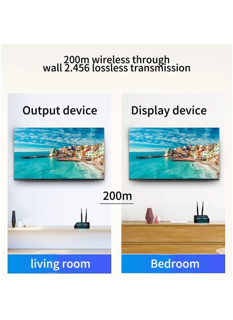 Generic - 200m Loop Out Home Audio Video HDMI WIFI Wireless Receiver TV Electronic Portable Adapter - Image 1